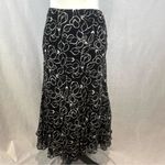 CHAPS  Ralph Lauren flowy black and white sheer layered maxi skirt size large Photo 1