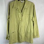 JPR Outfit 100% Linen Lightweight Single Breasted Jacket Blazer Size Large Green Photo 7