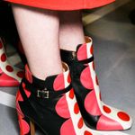 Valentino Garavani Valentino 100mm Carmen retro polka dot colorblock leather ankle boots size 39 Photo 0