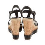 Miu Miu Leather Wedge Sandals Black Size 8.5 Photo 3