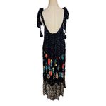 Free People  Bare It All Low Back Tassel Maxi Dress in Black Mixed Floral Photo 7