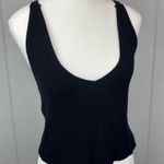 En Saison Black Ribbed Knit Sweater V Photo 0