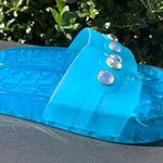 Karl Lagerfeld  ELCTRC TONI FROSTED PVC Sandals Blue Women’s Size 5 NEW with Box Photo 8