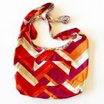 Handmade Reversible Floral And Chevron Sling Bag Hobo Tote Photo 4