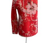 JEAN PIERRE KLIFA Floral Zip Long Sleeve Wool Blend Top Sz Small Red Photo 7