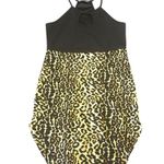 SheIn Women Dress Black Halter Top Leopard Print Sleeveless Casual Photo 0