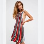 Free People  Womens Dress Sz‎ S Rainbow Dragon Metallic Striped Mini Sweater Photo 2