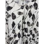 J Jill Cardigan Tunic Top Womens M‎ Button Front 3/4 Sleeve Leaf Print Casual White Size M Photo 2