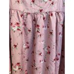 Cider  Pink Floral Tiered Ruffle Mini Dress Tie Straps Smocked Back Size 1X Photo 2