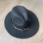 Black Cowboy Hat With Animal Print Belt Photo 0