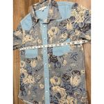 Love the Label by Anthropologie Floral Western Snap Button Shirt Blue Gray S Photo 8