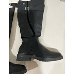 Womans Black Size 8 Faux Leather knee length Back Zip Boots Photo 2