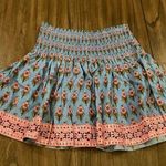 Marea by Liz Joy Pure Joy Home Harbor Sunset Smocked Block floral Print Skirt S Blue Photo 0