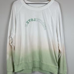 Ivory Ella Ivory‎ Ella Sweatshirt Women’s XL White Green Ombre Tie Dye Crewneck Revolution Photo 0