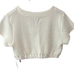 Madewell V-Neck Crop Textured Tee in Lighthouse Cream Size XL Photo 6