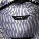 Driftwood Embroidered Shirt Dress Womens Medium Blue Button Up Floral Striped * Photo 10