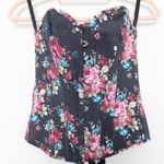 Y2K Alivila‎ Y. Womens Corset Top Size M Black Floral Boned Bustier Fairy Grunge Size M Photo 1