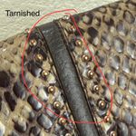 Brighton Snakeskin Embossed Leather Studded Bifold Card Wallet Photo 14