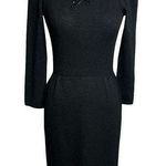 St. John Vintage  black dress floral sequin neckline Santana knit Photo 0