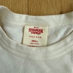 Pac Sun x Stranger Things Baby Tee Hang Loose Size S White Purple Photo 1