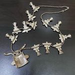 Vintage Kachina Mask Faux Turquoise Southwestern Style Squash Blossom Necklace Photo 6