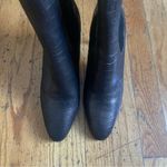 Paige Leather Gunmetal Crocodile Print Pull On Heel Booties Size 10 Photo 3