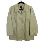 Eileen Fisher  Light Green Quilted Button Front Jacket Size 1X FLAWS Cotton Blend Photo 0