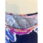 Lilly Pulitzer  Woman’s Large Cap Sleeve Floral Peplum Top Navy Blue‎ Pima Cotton Photo 1