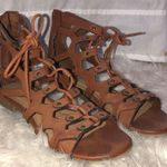 LA Hearts Brown Lace Up Sandals  Photo 0