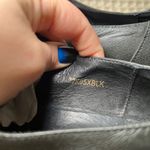 Black Leather 39 Loafers Women's Gold Chain Detail Slip On Shoes Size 8 Photo 3