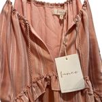 Striped Peach Sleeveless tie tassel Dress boutique medium nwt Pink Photo 3