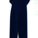 Club Monaco NEW Janah V-Neck Jumpsuit In Aviator Navy Blue Size 2 Quiet Luxe Photo 2