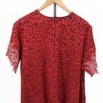 70’s Vintage Handmade Red Print Embroidered Housedress Short Sleeve Size M Photo 3