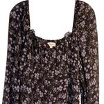 143 Story by Line Up Soft Floral Maxi Brown Lavender Front Slit Dress Size Large Photo 5