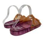 Melissa Wide Slide Sandals Buckle Flat Jelly Rubber Pink Orange Size US 8 Photo 7