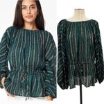 Roller Rabbit  Mateaus Linden Top Blouse Cotton Gauze Peasant Green Size XL Photo 1