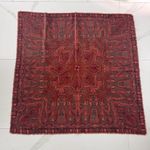 Valdrome scarf paisley wool wrap blanket orange brown blue oversized vintage Photo 1