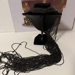 ART GLASS SEED BEAD LARIAT SCARF NECKLACE LARIAT dark multicolored 51” Black Photo 2