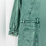 &merci &merci En Merci Acid Wash Denim Mini Dress Jean Balloon Sleeve Green Blue Small Photo 13