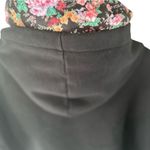 ZARA  Women's Floral Cropped Double Hoodie Sweatshirt Black Size M Photo 8