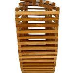 Natural Bamboo Structured Ark Bag Satchel Handbag Tan Photo 3