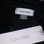 Calvin Klein NWT  Small Black Fur Trim Lightweight 3/4 Sleeve Cardigan Sweater Photo 6