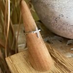 White Gold Sterling Silver Cross CZ Ring sizes 4,10 Photo 2