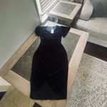 Velvet Wrap Dress Ruched Bodycon Dress Long Sleeves Ruffle Long Elegant Party Black Size XL Photo 6