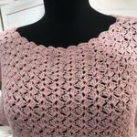 Vintage Handmade Crochet Knit Blouse Light Pink Medium Photo 4