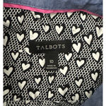Talbots ‎ Shirt Womens 10 Black White Heart Print Button Up Office Novelty Preppy Photo 6