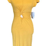Velvet Golden Yellow Torch Long Fitted Dress Size Large NEW Photo 0