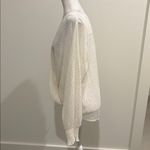 Mystree NWT  Ivory sheet Cross Front Blouse with Gold Accents Sz M Photo 2