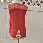 E & M Anthropologie E (hanger) M Orange Lace Tank Top Photo 8
