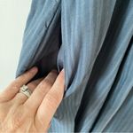Jenni Kayne  Seersucker Blue Stripe Long Shirtdress size small with pockets Photo 6